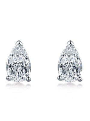 5A Cubic Zirconia Pear Stud Earrings