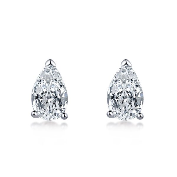 5A Cubic Zirconia Pear Stud Earrings