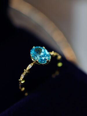 Vintage Aquamarine Adjustable Ring