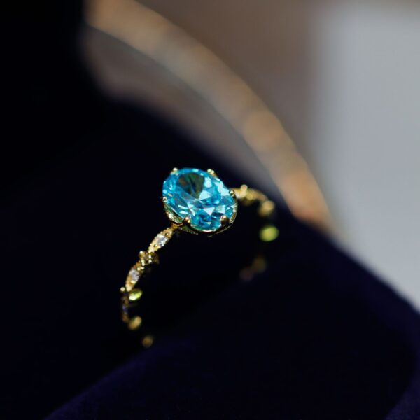 Vintage Aquamarine Adjustable Ring
