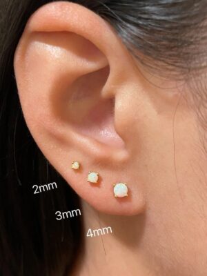 2mm 3mm 4mm Opal Earring Stud