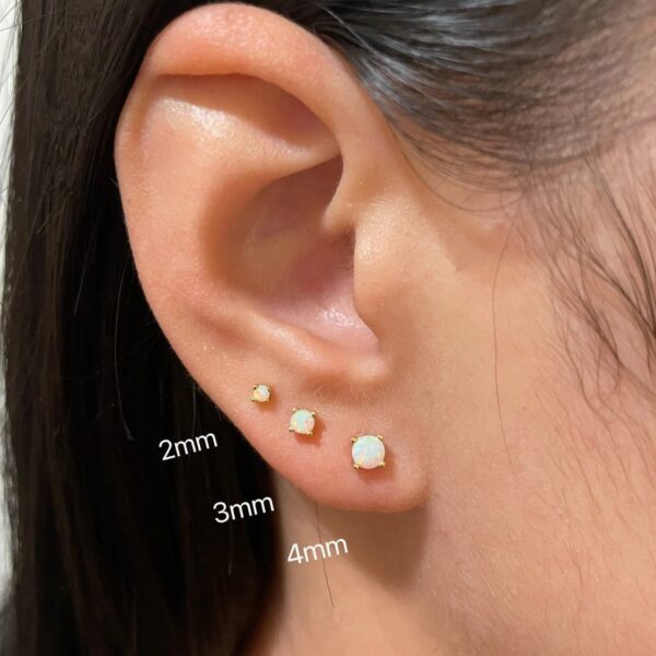 1 2mm 3mm 4mm Opal Earring Stud