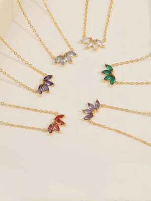 Birthstone Flower Necklace