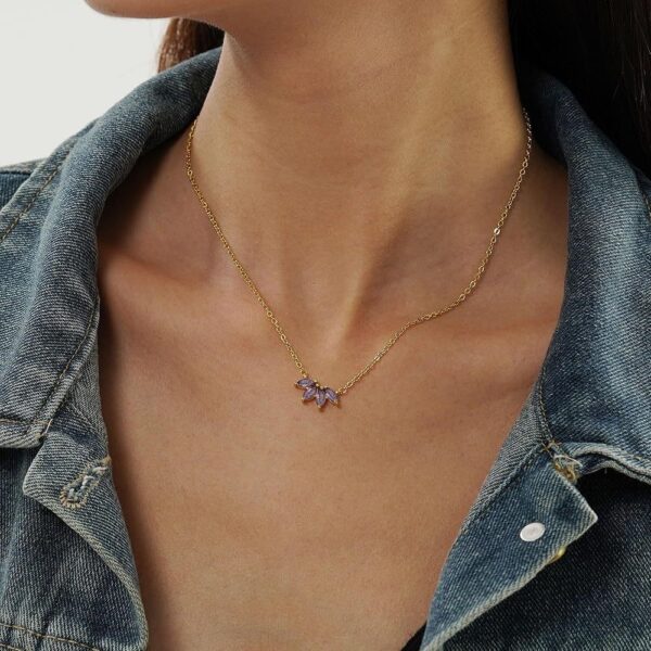 Birthstone Flower Necklace