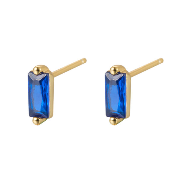 10 Square Cut Zircon Stud Earrings