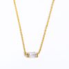 Baguette square Birthstone Necklace