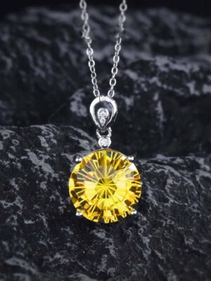 Simulated Gem Citrine Stone Necklaces
