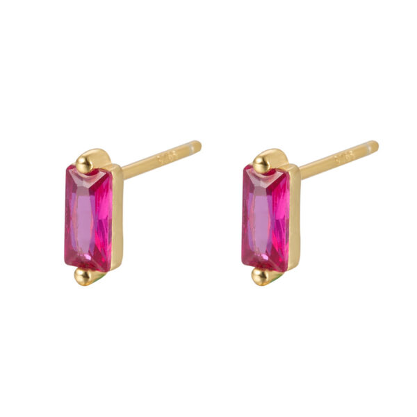 12 Square Cut Zircon Stud Earrings