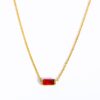 Baguette square Birthstone Necklace