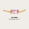 Baguette square Birthstone Necklace