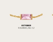 16 Baguette square Birthstone Necklace
