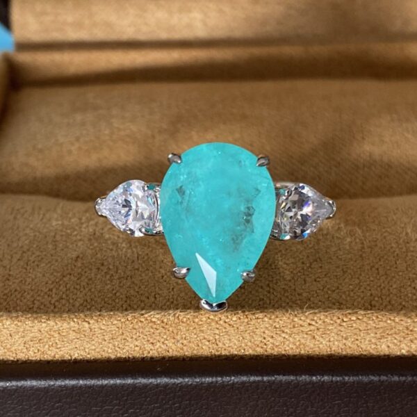 Paraiba Pear Shape Engagement Ring