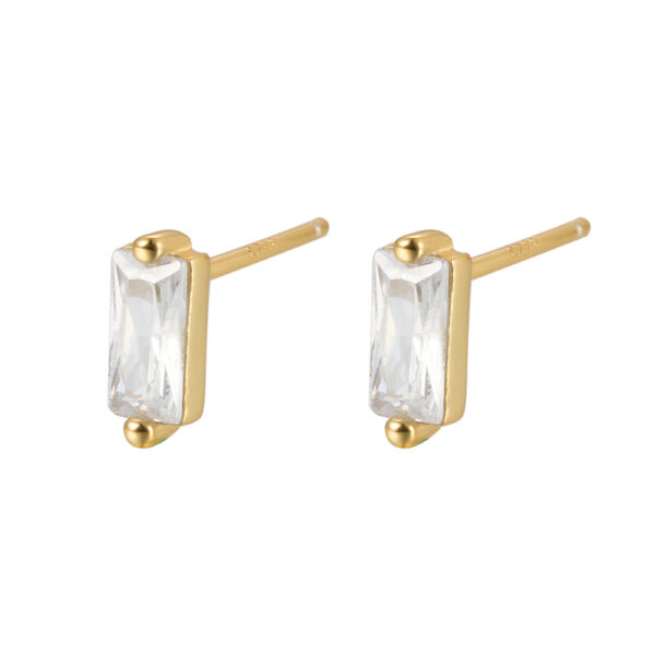 2 Square Cut Zircon Stud Earrings