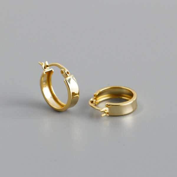 2 Silver Wide Flat Plain Earring Clik