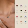 Baguette square Birthstone Necklace