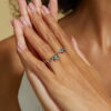 Green Moss Agate Engagement Ring