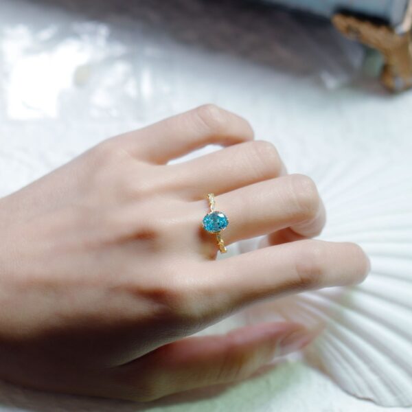 Vintage Aquamarine Adjustable Ring