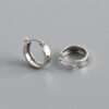 Silver Wide Flat Plain Earring Clik
