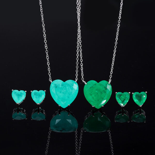 3 Blue Colombian Emerald Stud Earrings