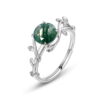 Green Moss Agate Engagement Ring