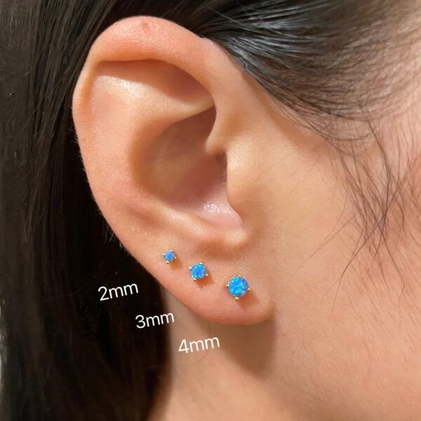 3 2mm 3mm 4mm Opal Earring Stud