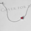 Red Ruby Silver Heart Chain Bracelet