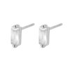 Square Cut Zircon Stud Earrings