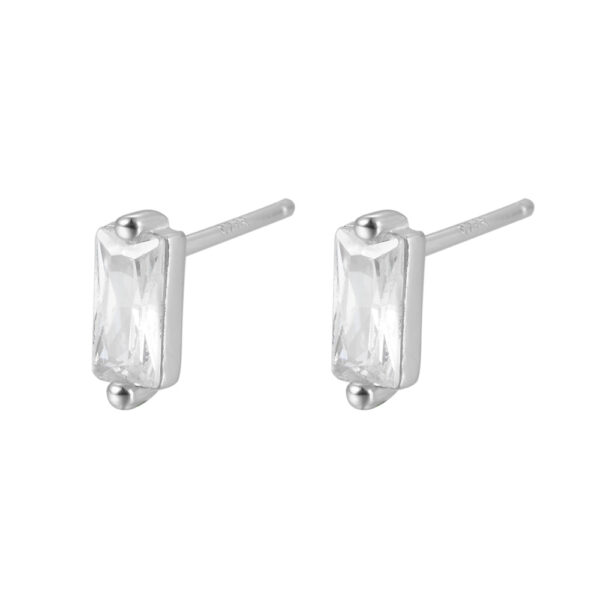 3 Square Cut Zircon Stud Earrings