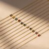 Baguette square Birthstone Necklace