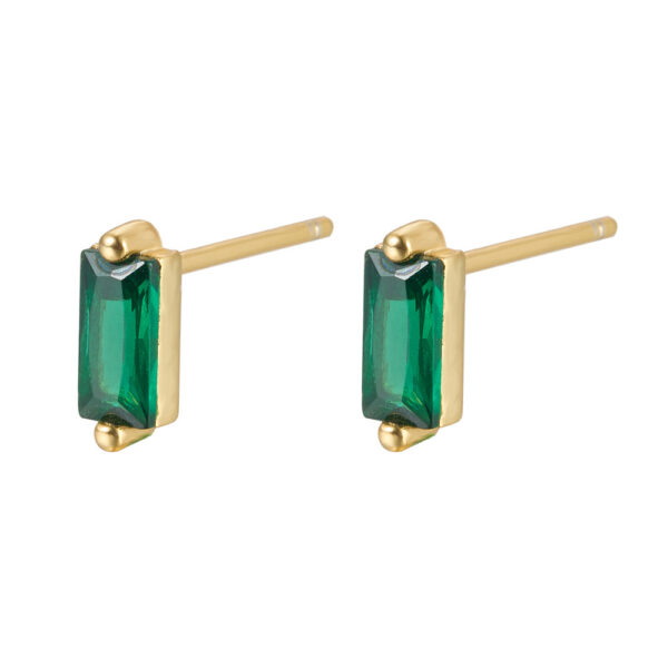 4 Square Cut Zircon Stud Earrings