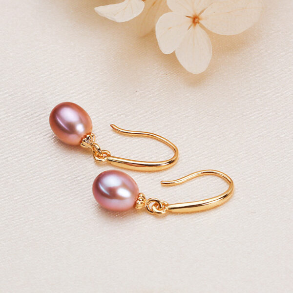 4 Natural Rice Pearl Shape Earring Hook