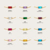 Baguette square Birthstone Necklace