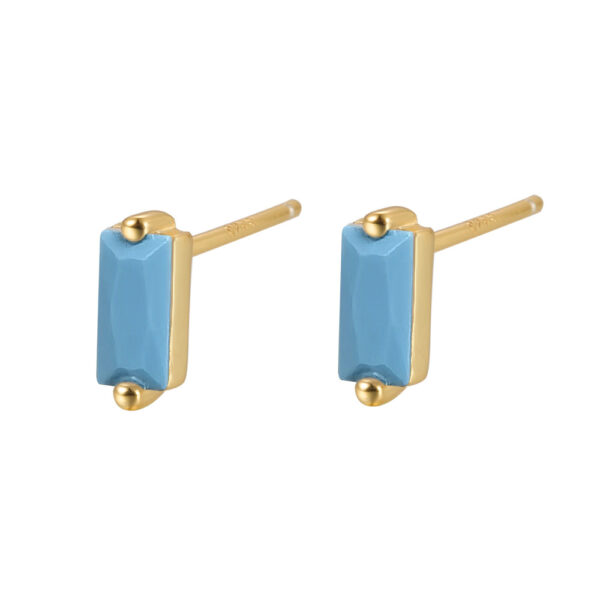 6 Square Cut Zircon Stud Earrings