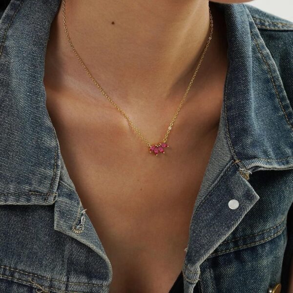 Birthstone Flower Necklace