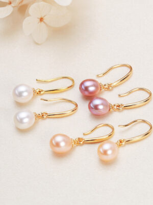 Natural Rice Pearl Shape Earring Hook