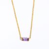 Baguette square Birthstone Necklace