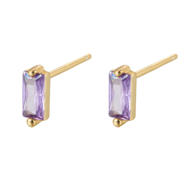 8 Square Cut Zircon Stud Earrings