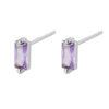 Square Cut Zircon Stud Earrings