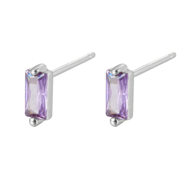 9 Square Cut Zircon Stud Earrings